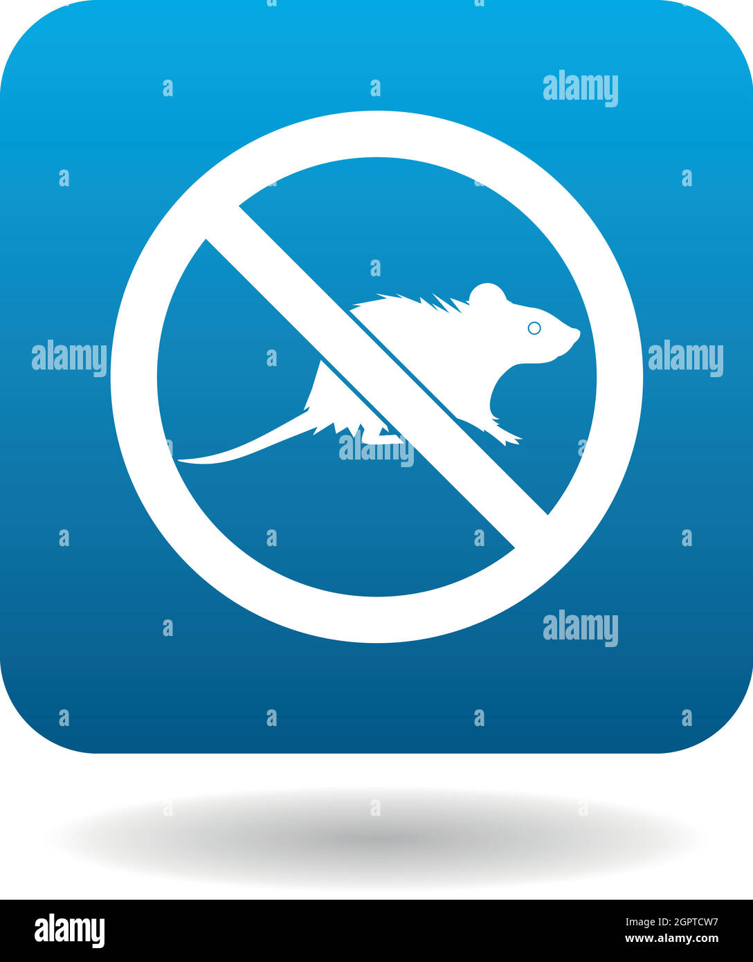 No rat sign icon, simple style Stock Vector
