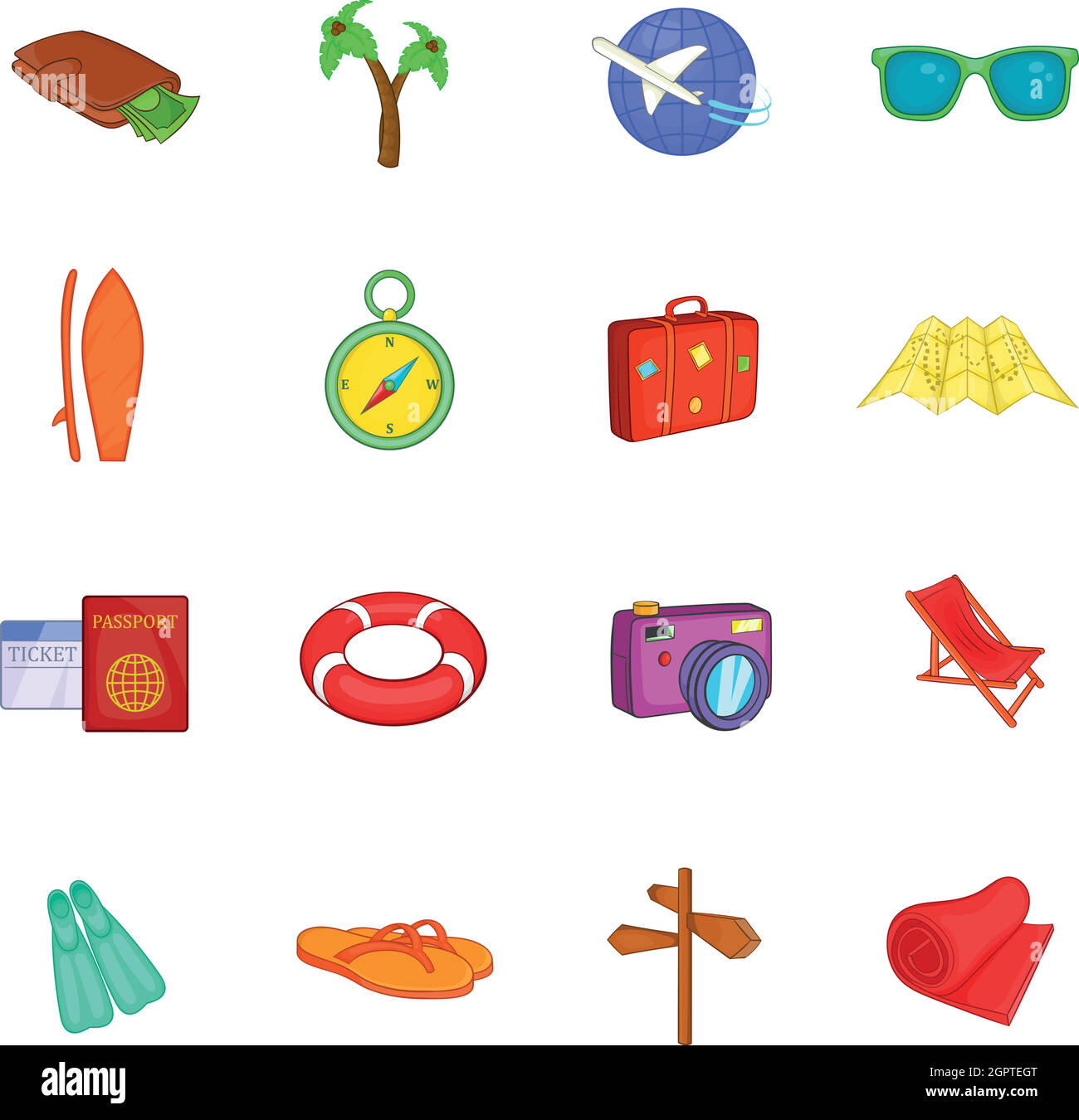 Travel icons set, cartoon style Stock Vector Image & Art - Alamy