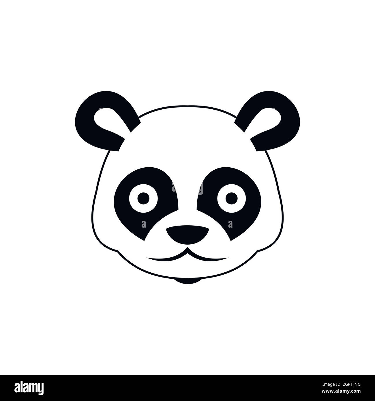 Head of panda icon, simple style Stock Vector