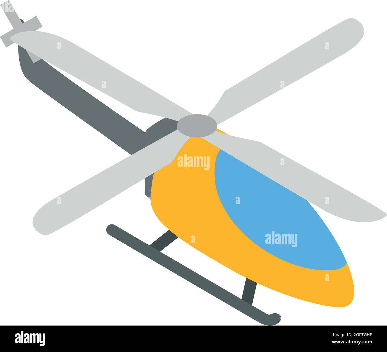 Orange helicopter icon, isometric 3d style Stock Vector