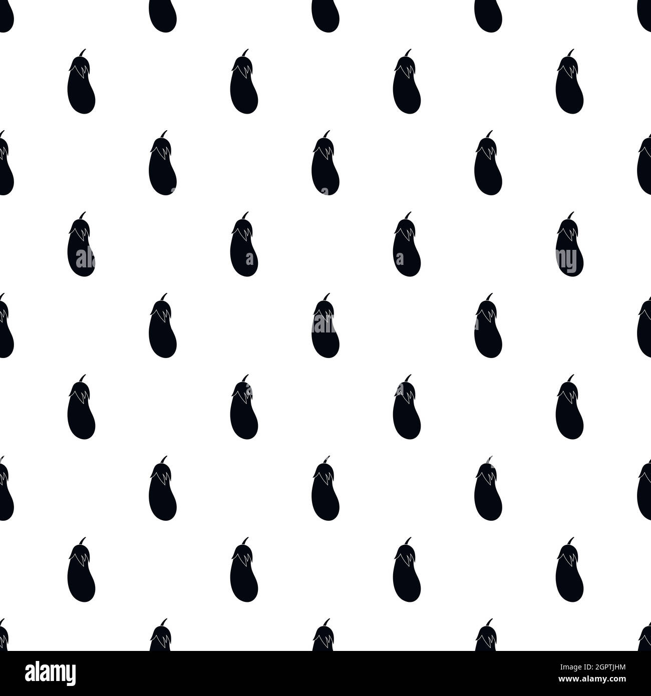 Eggplant pattern, simple style Stock Vector