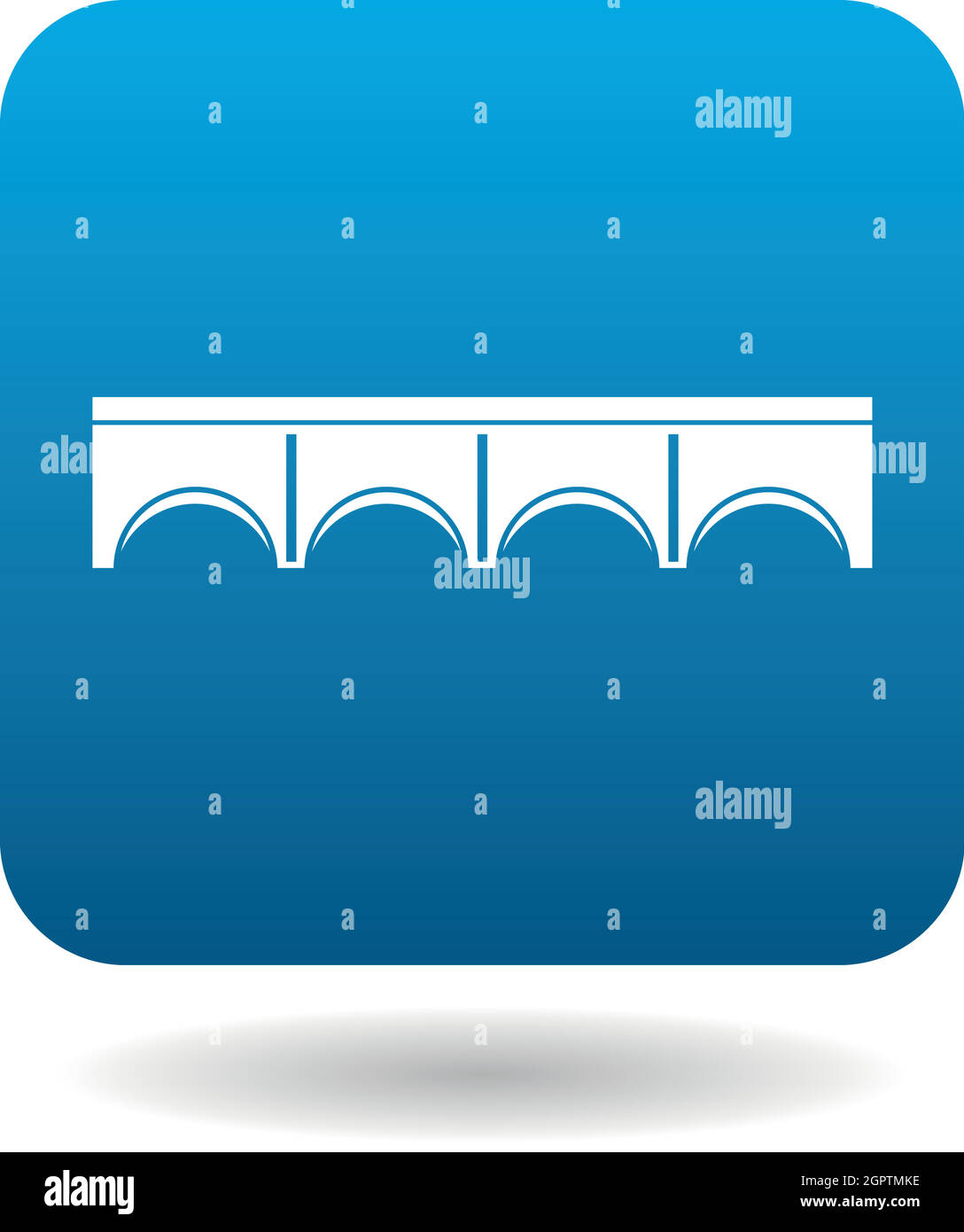 Stone bridge with arches icon, simple style Stock Vector