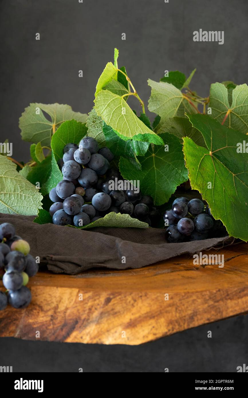 Bunches of grapes on the table Stock Photo