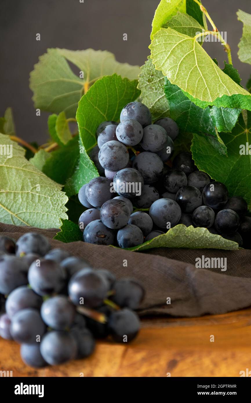Bunches of grapes on the table Stock Photo