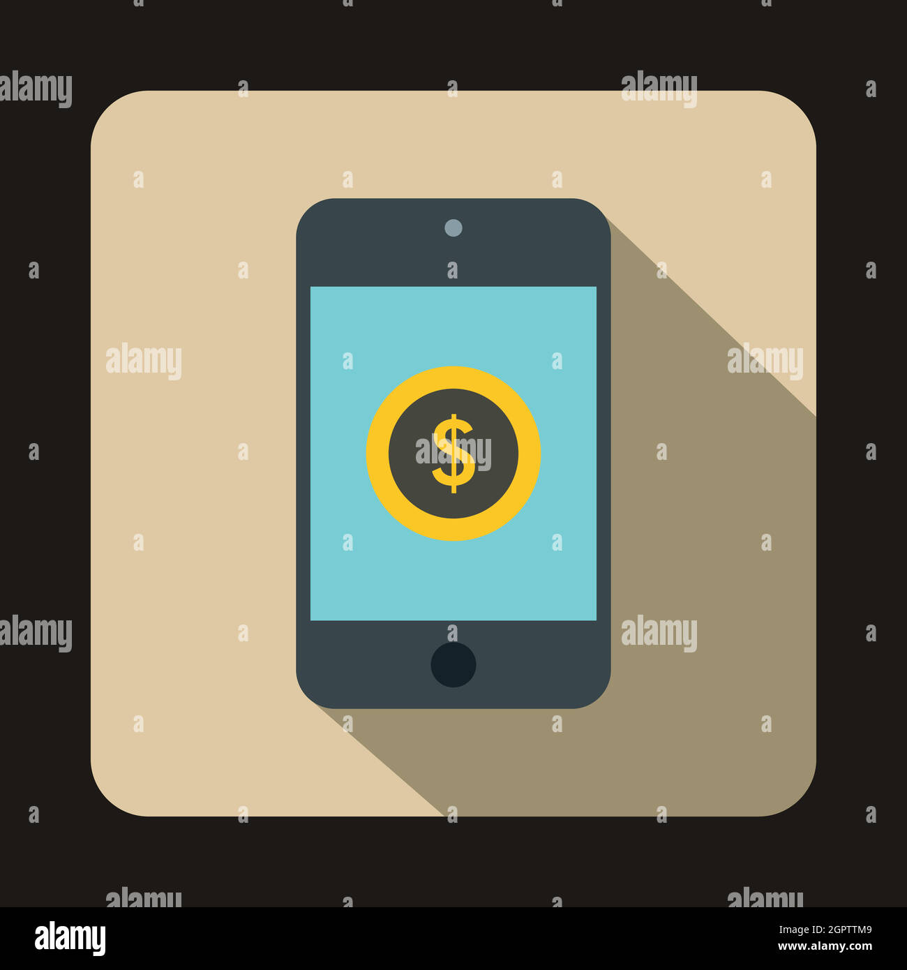 Smartphone with dollar sign on display icon Stock Vector