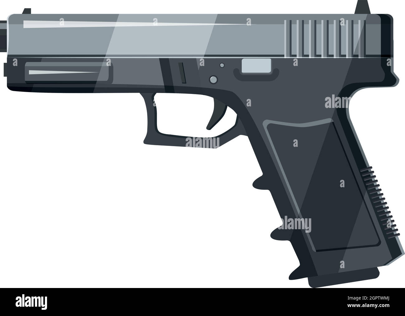 Gun icon in cartoon style Stock Vector