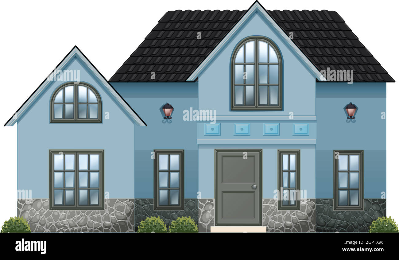 A big blue house Stock Vector