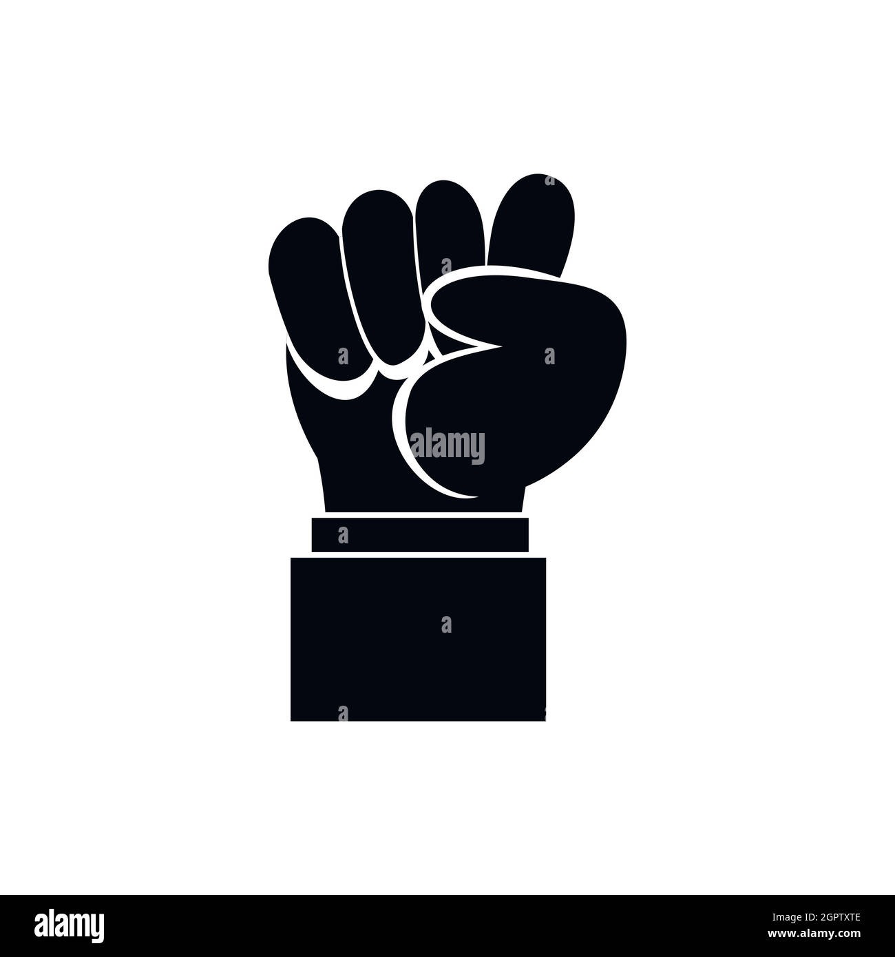 Raised up clenched male fist icon, simple style Stock Vector