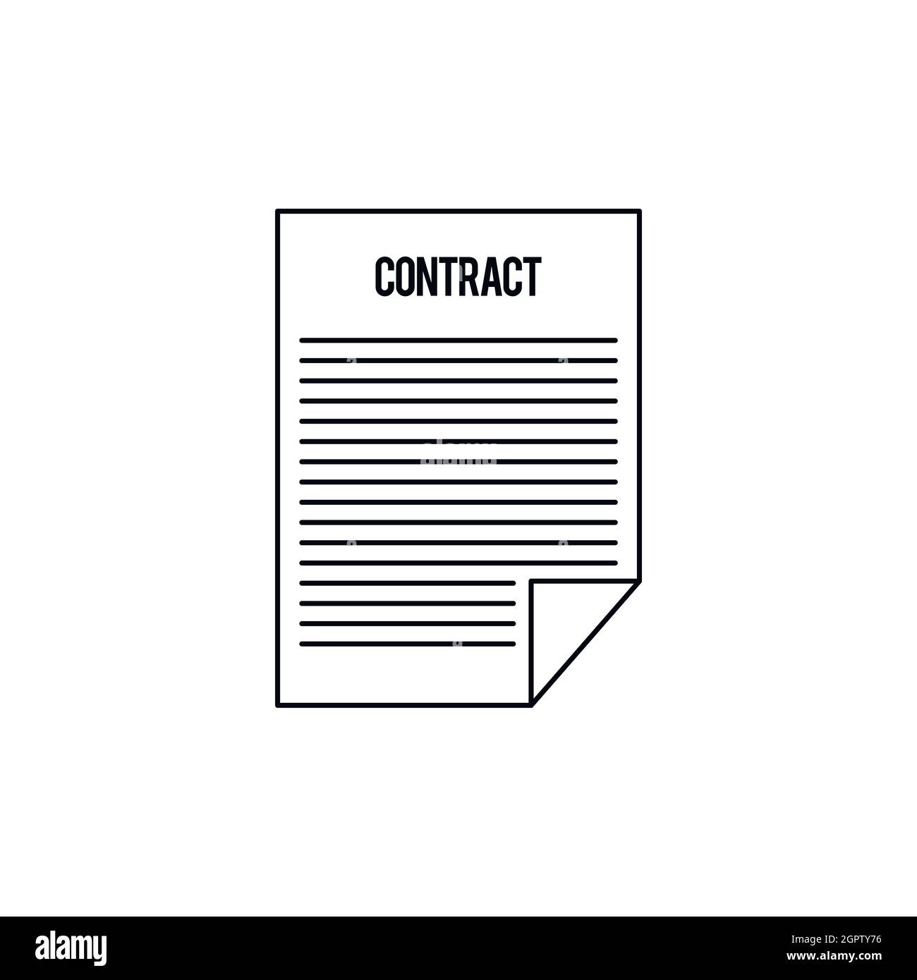 Contract icon, outline style Stock Vector