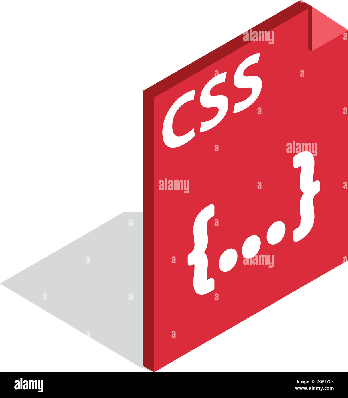CSS file extension icon, isometric 3d style Stock Vector