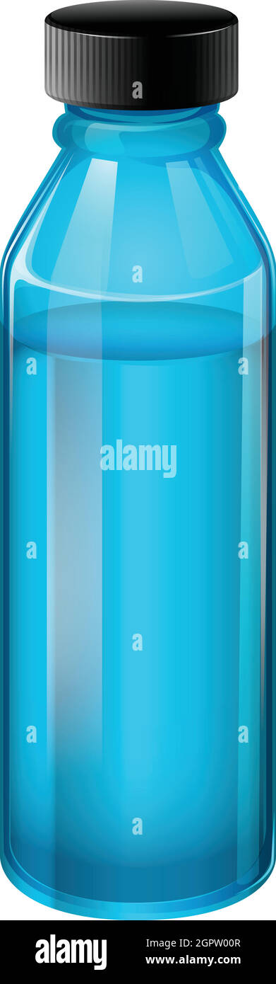 A blue medical bottle with a cover Stock Vector