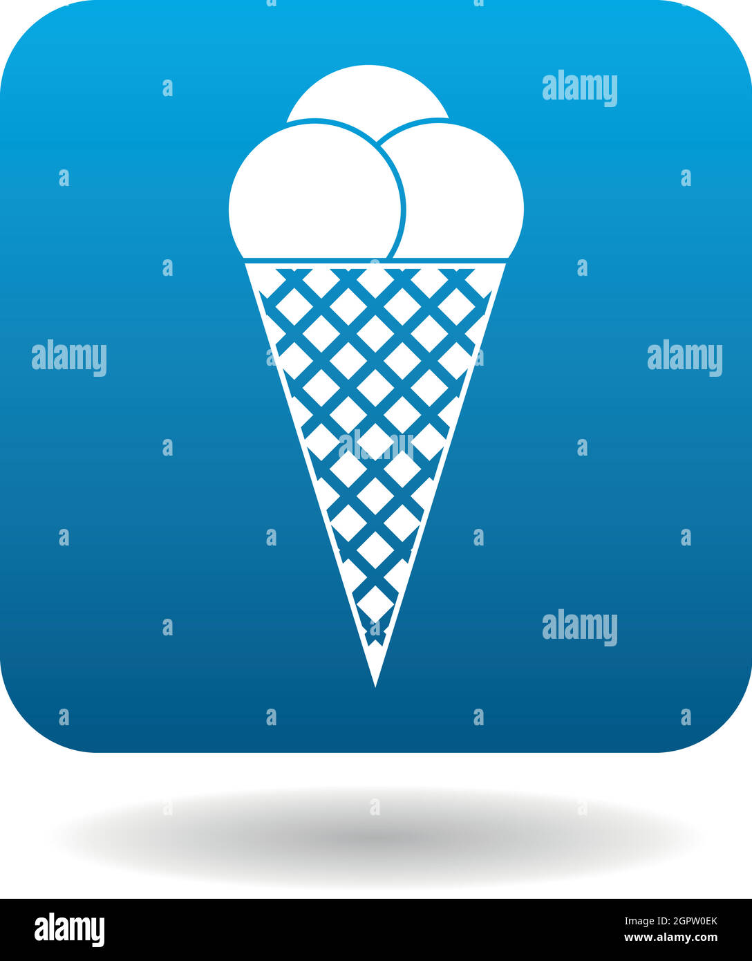Ice cream balls in waffle cone icon, simple style Stock Vector Image ...