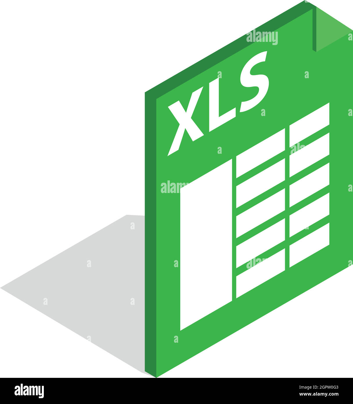 File format xls icon, isometric 3d style Stock Vector