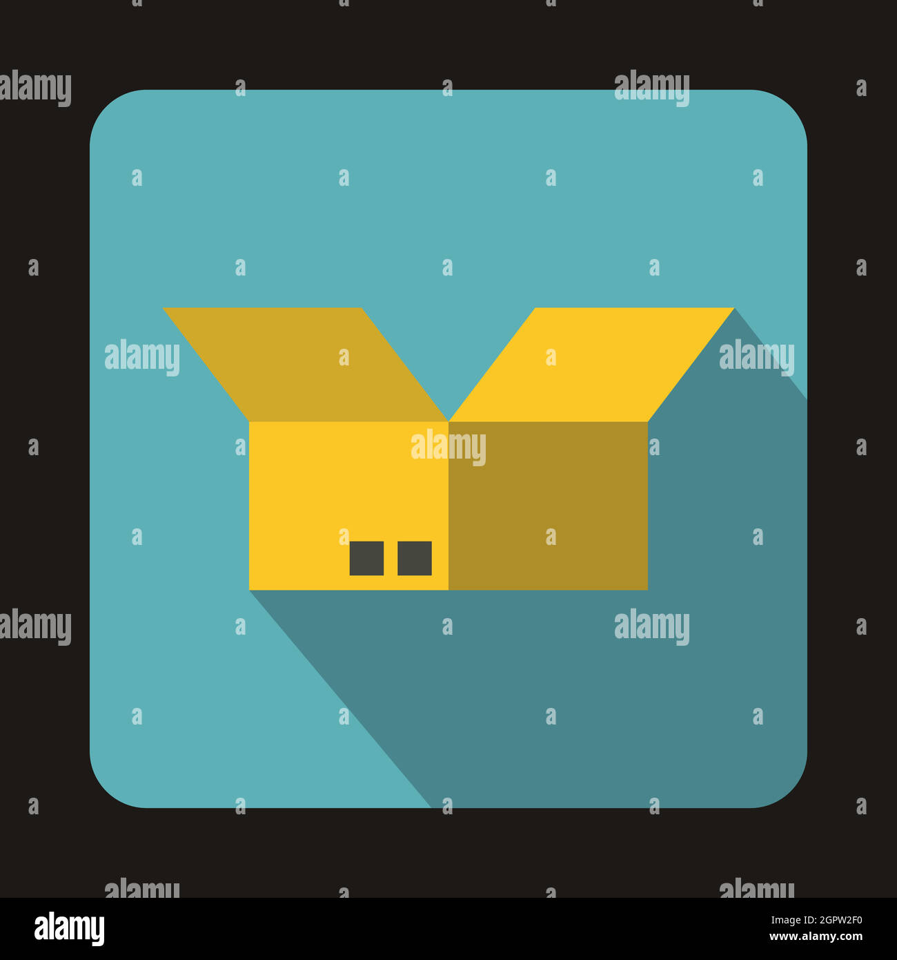 Opened cardboard box icon, flat style Stock Vector Image & Art Alamy