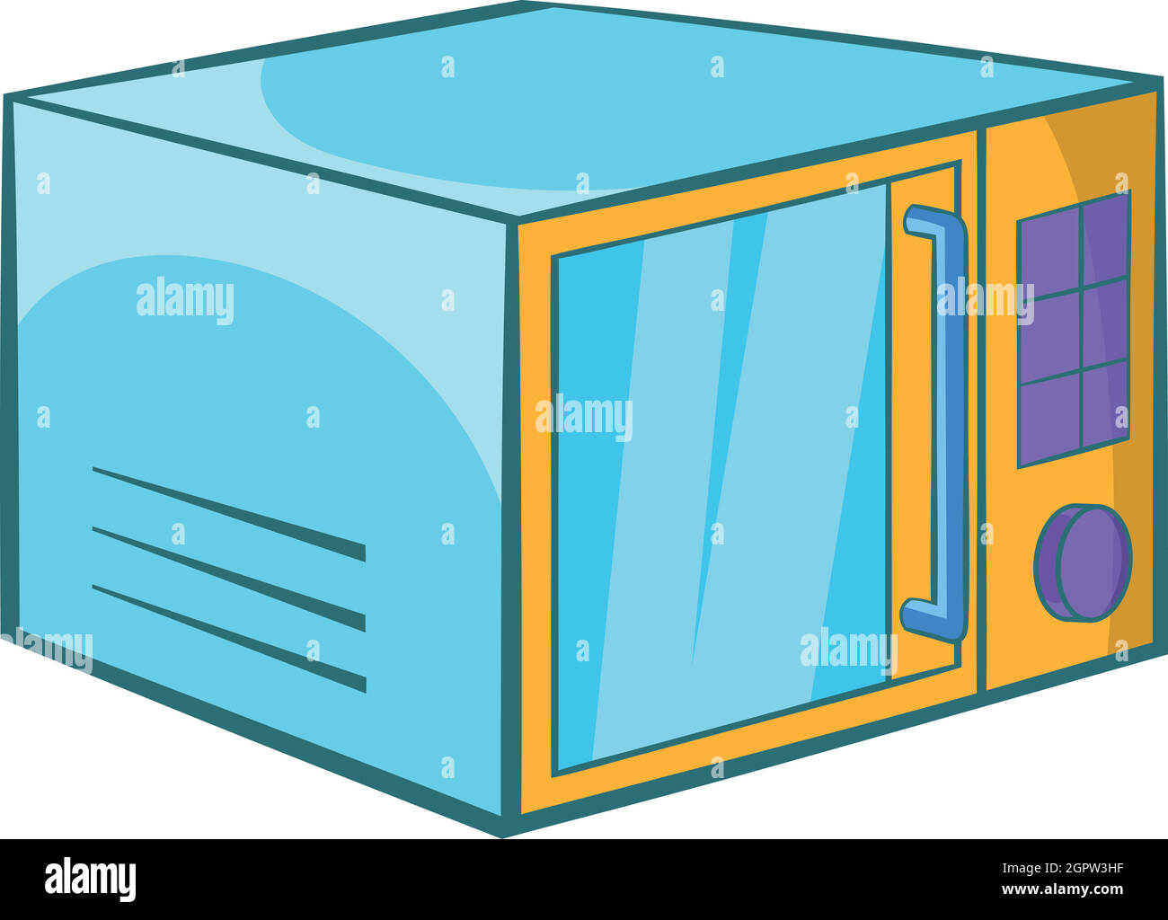 Microwave icon, cartoon style Stock Vector