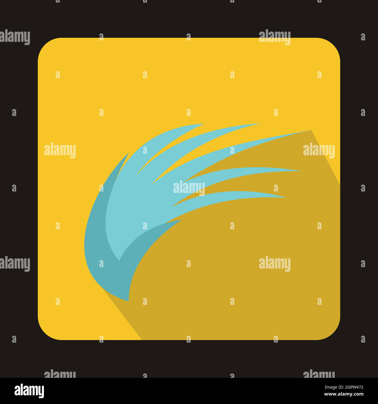 Light blue wing icon, flat style Stock Vector