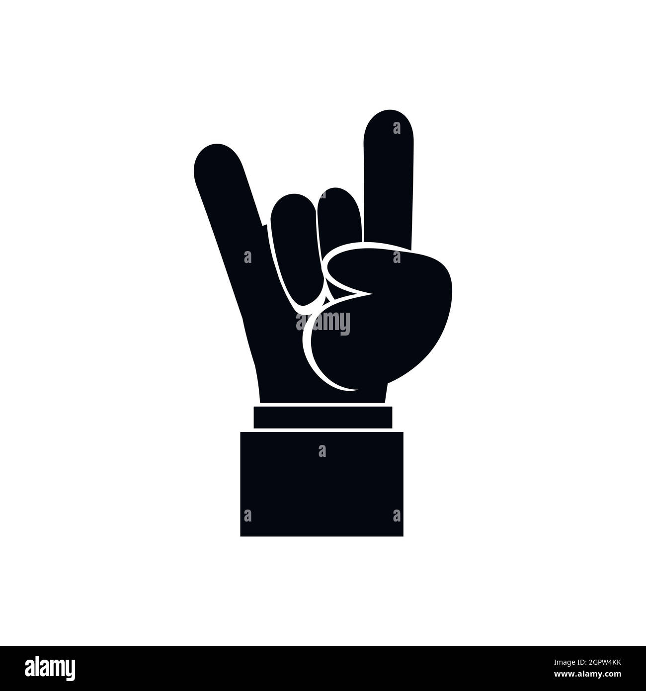 Rock and Roll hand sign icon, simple style Stock Vector Image & Art - Alamy