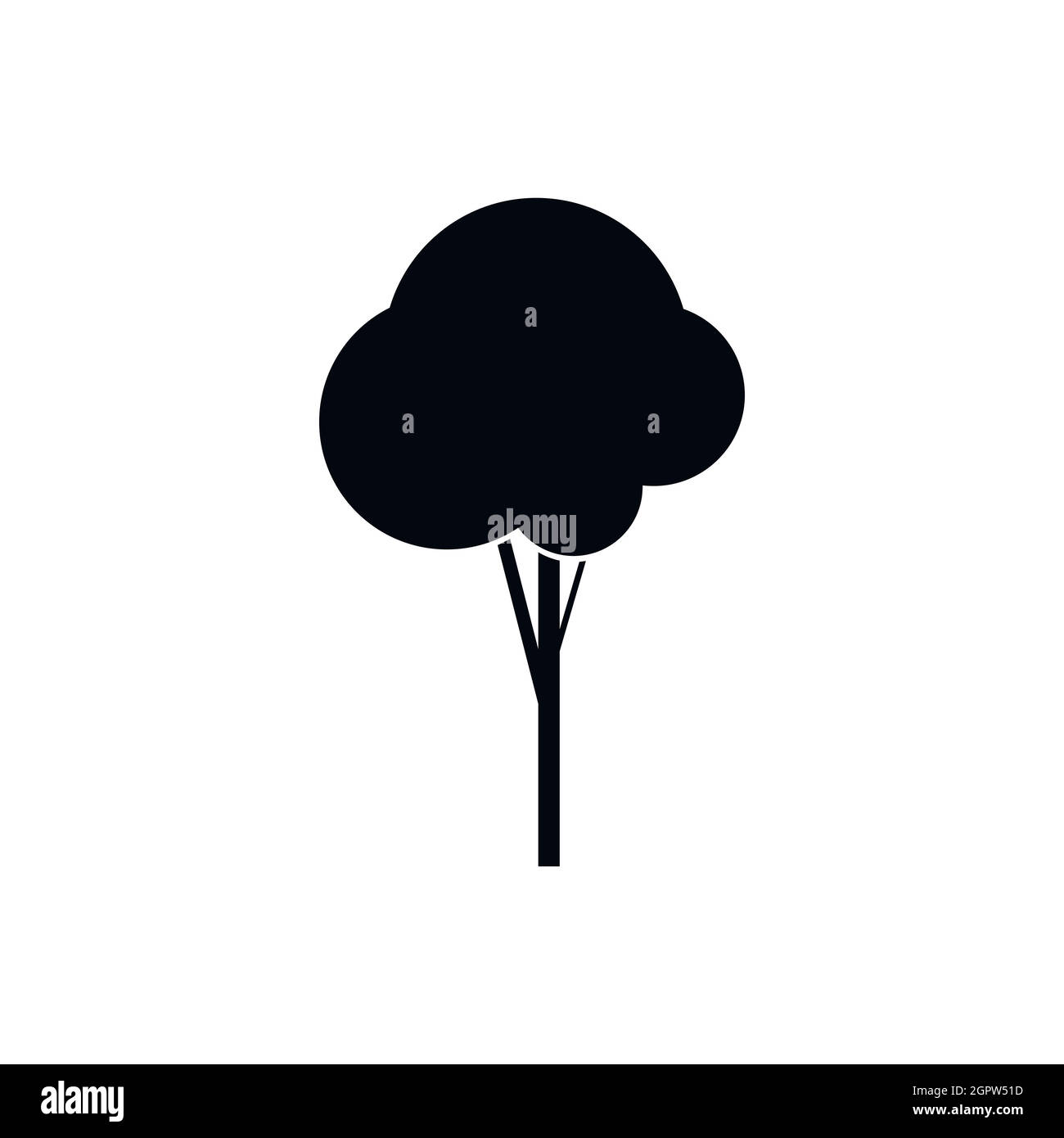 Fluffy tree icon, simple style Stock Vector
