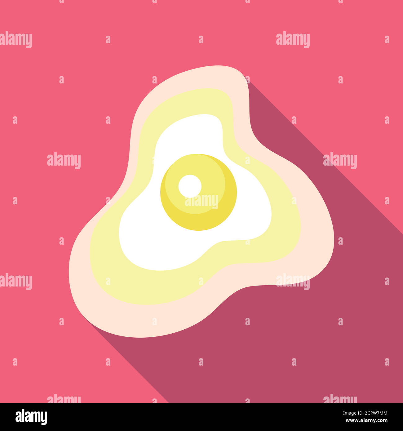 Scrambled eggs icon, flat style Stock Vector