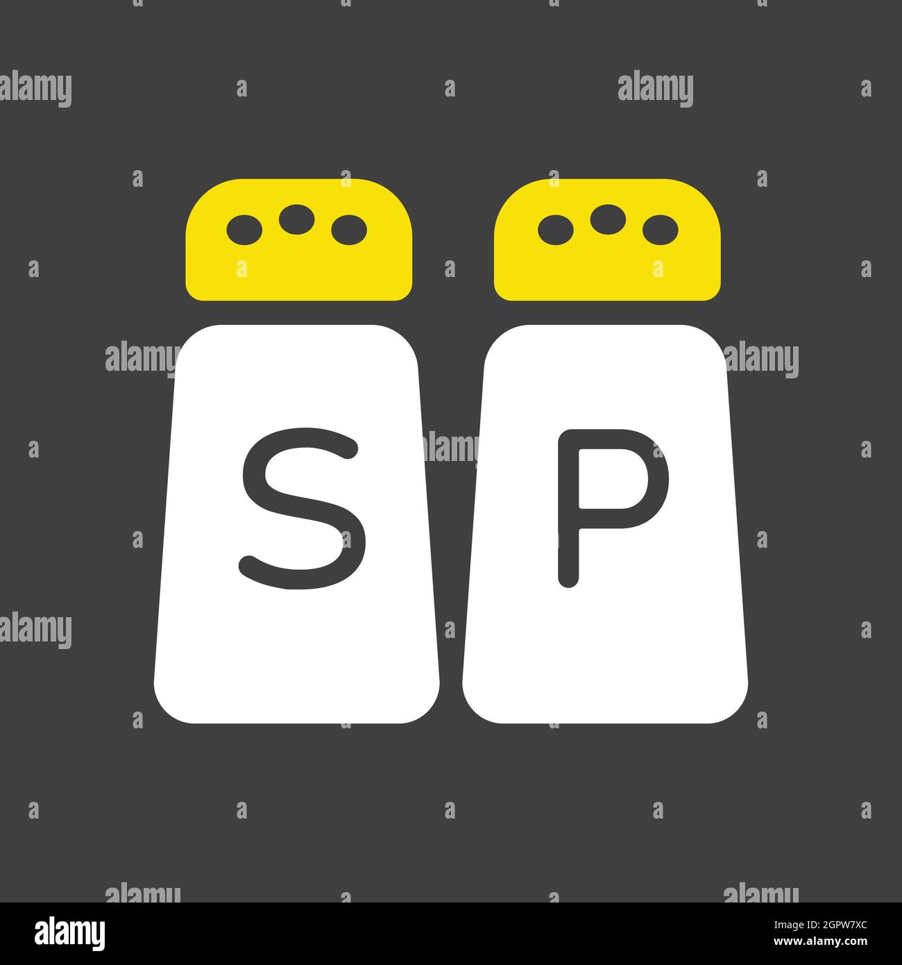 Salt and pepper condiment shakers vector glyph icon. Graph symbol for
