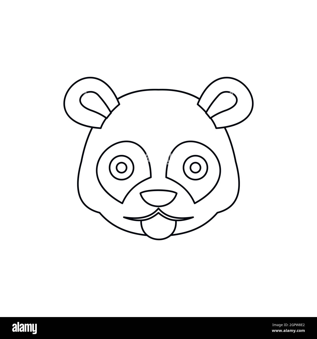 Head of panda icon, outline style Stock Vector