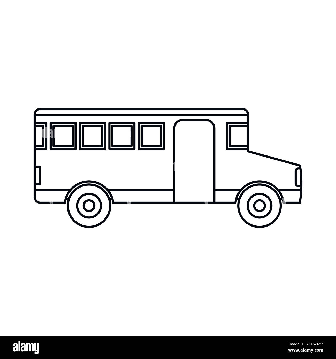 School bus icon, outline style Stock Vector