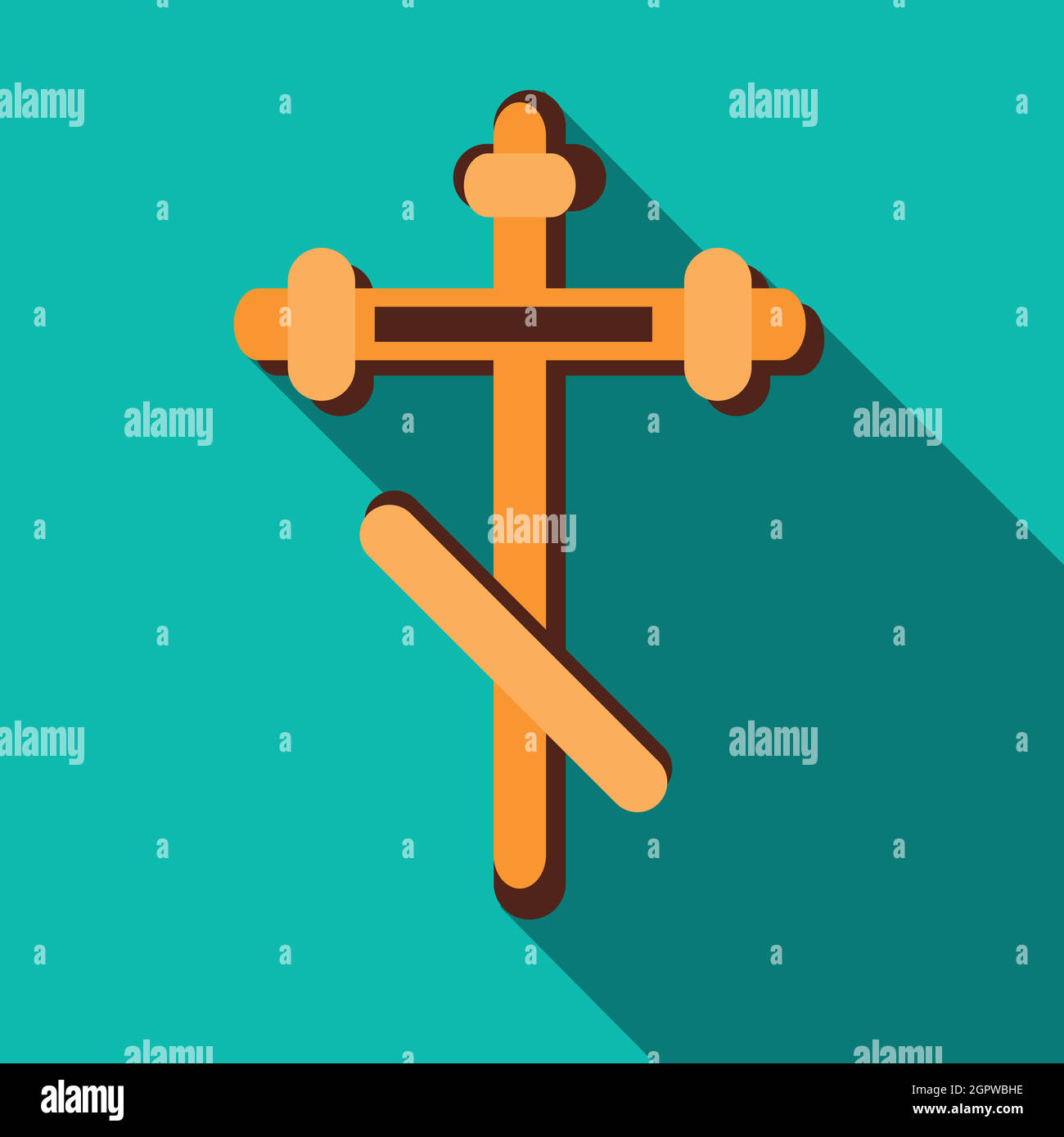 Orthodox cross icon in flat style Stock Vector Image & Art Alamy