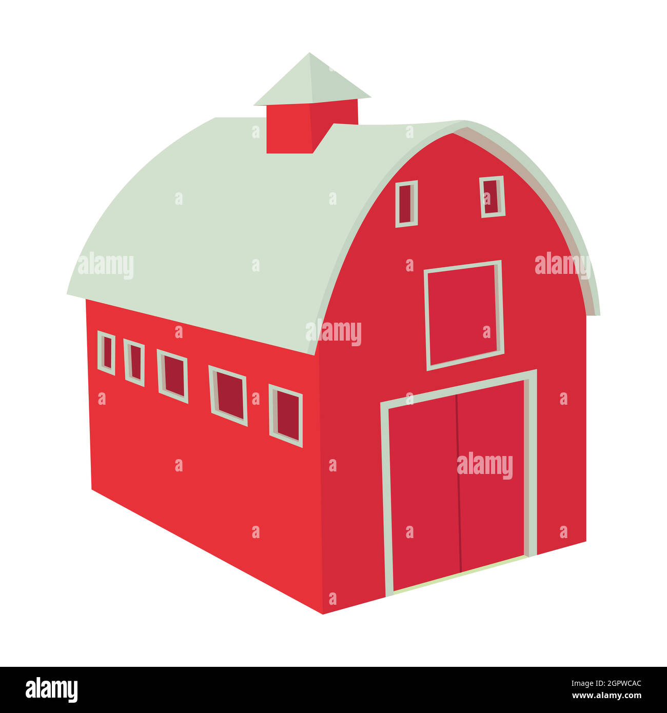 Wooden red barn icon in cartoon style Stock Vector