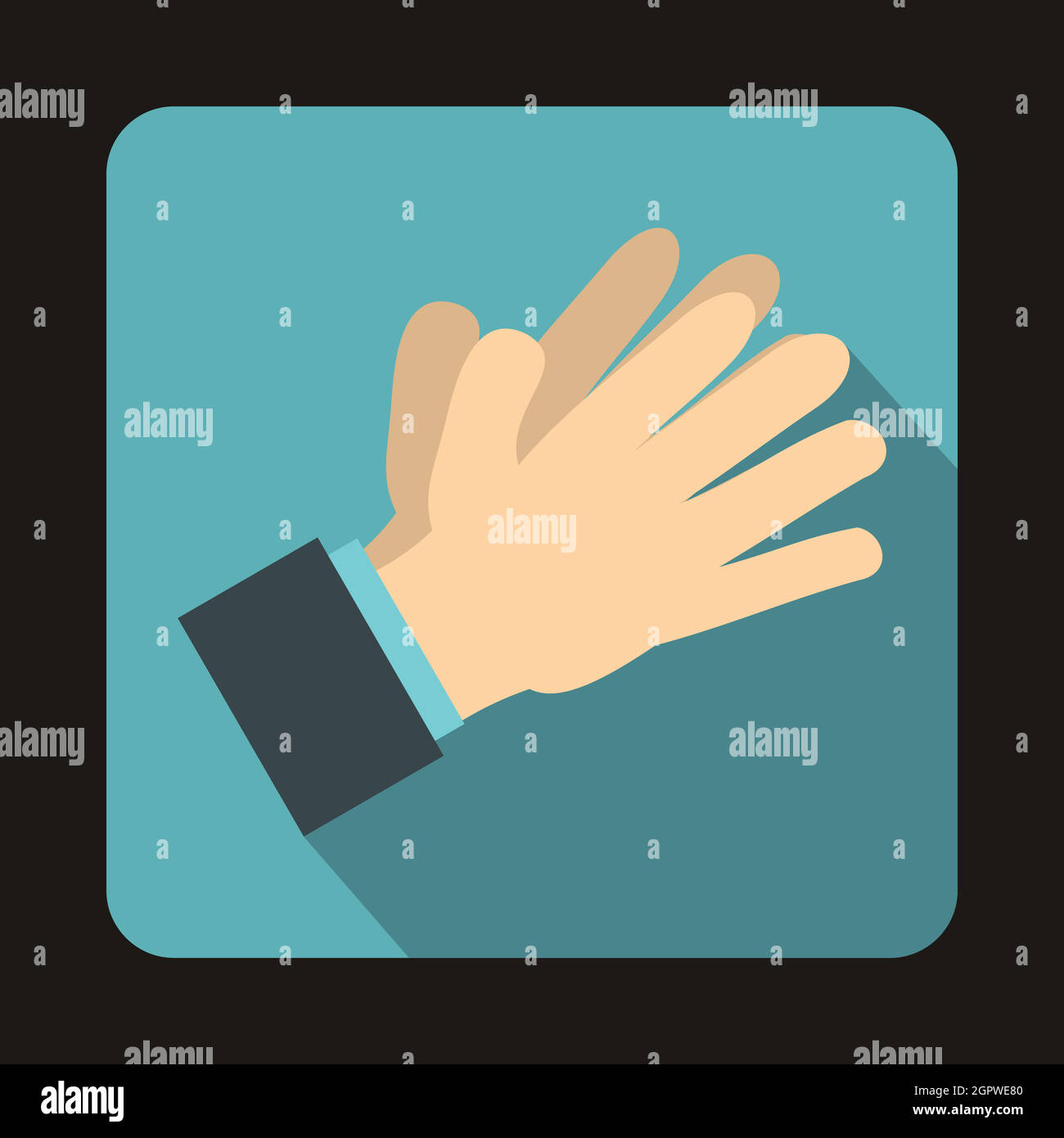 Clapping applauding hands icon, flat style Stock Vector