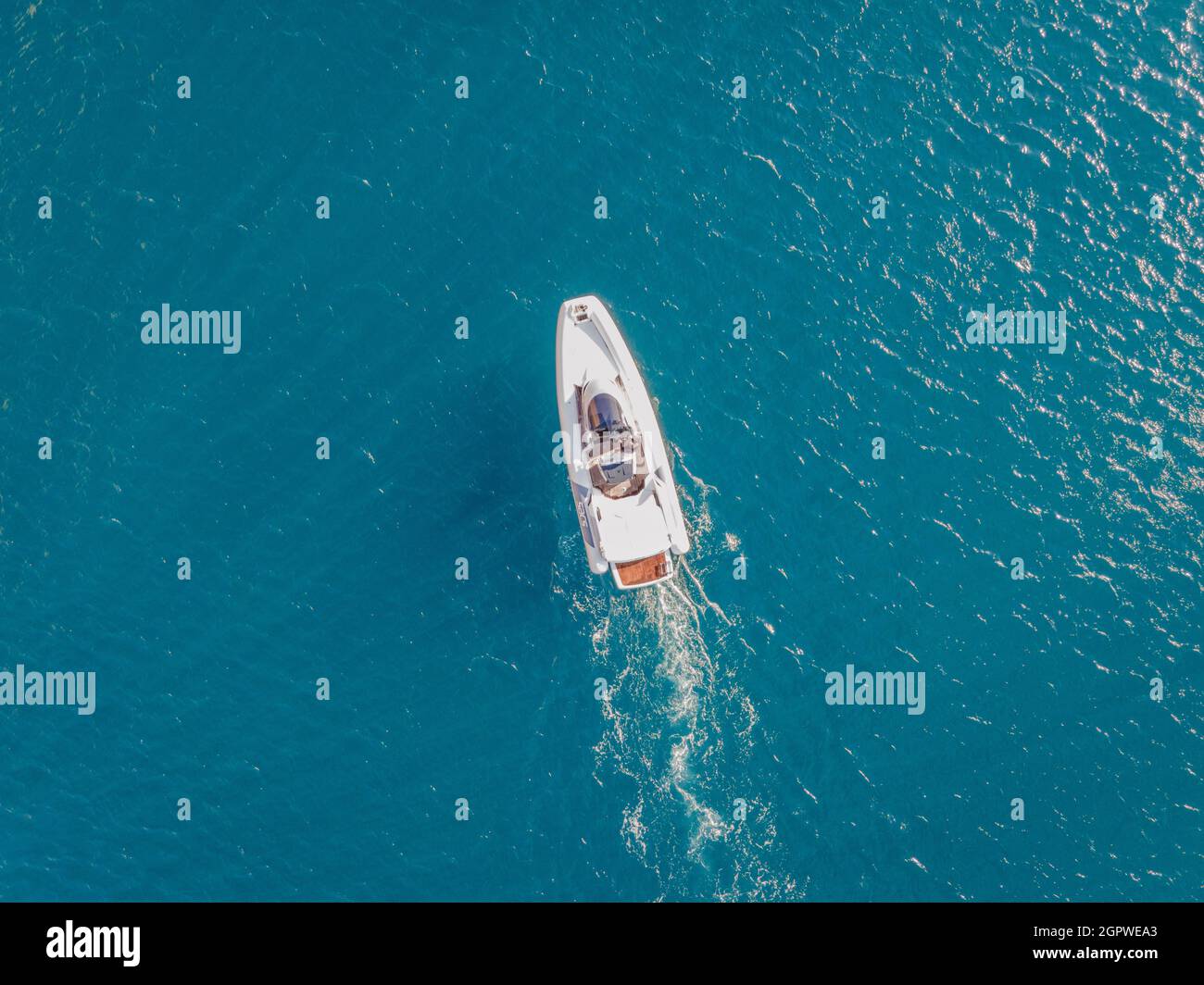 Aerial view of a motorboat circle hi-res stock photography and images ...