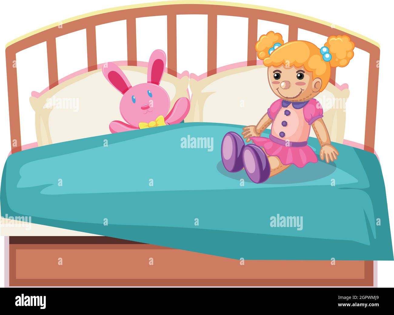 cute toys on bed Stock Vector Image & Art Alamy