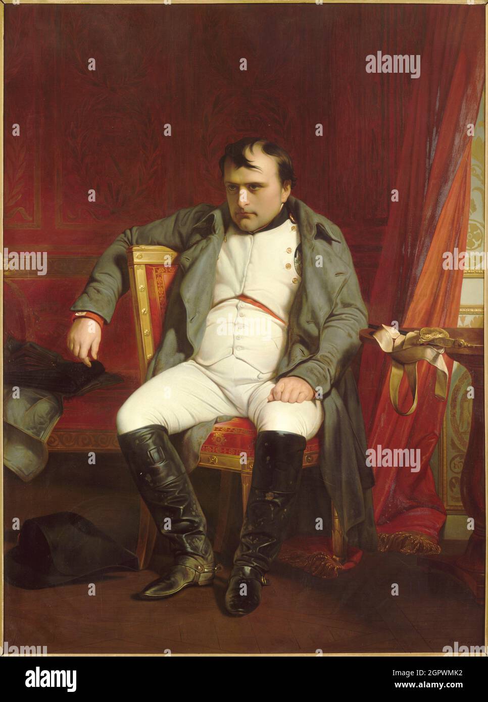 Napoleon at Fontainebleau, March 31, 1814, 1840. Found in the Collection of the Mus&#xe9;e de l'Arm&#xe9;e, Paris. Stock Photo