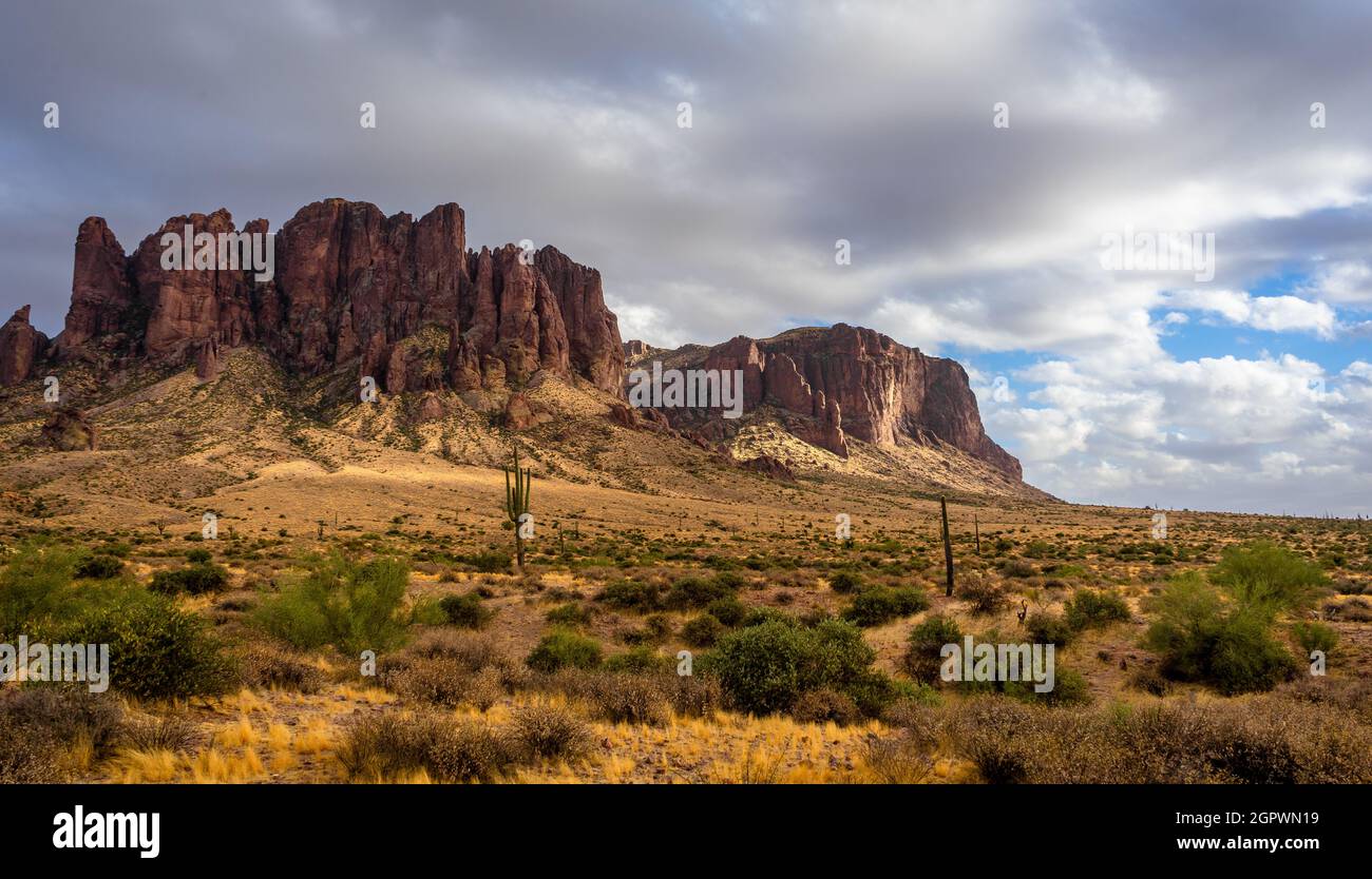 Rock Formations On Landscape Against Sky Stock Photo