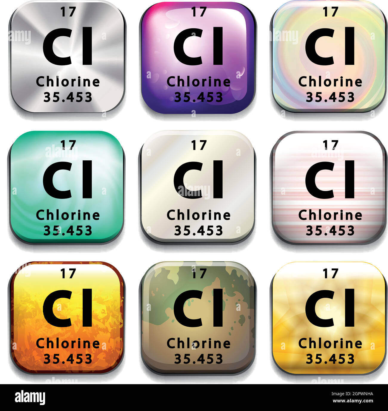 Periodic table of elements chlorine hires stock photography and images