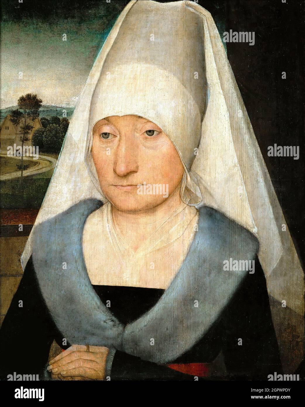 Portrait of an Old Woman, ca 1470-1475. Found in the Collection of the Mus&#xe9;e du Louvre, Paris. Stock Photo