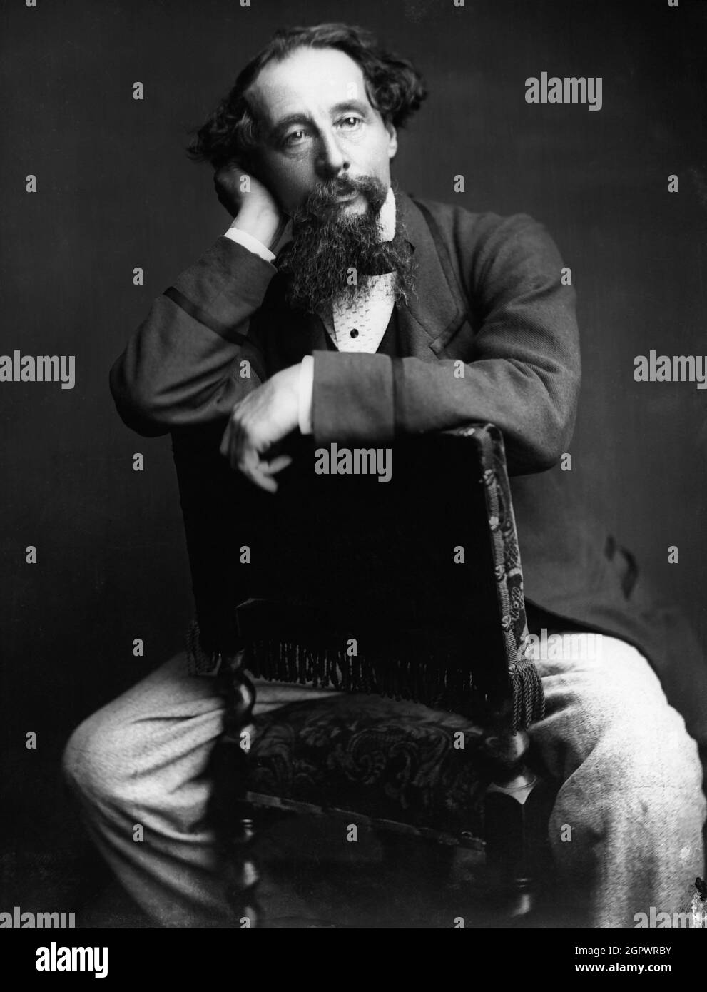 Portrait of Charles Dickens (1812-1870). Private Collection Stock Photo ...