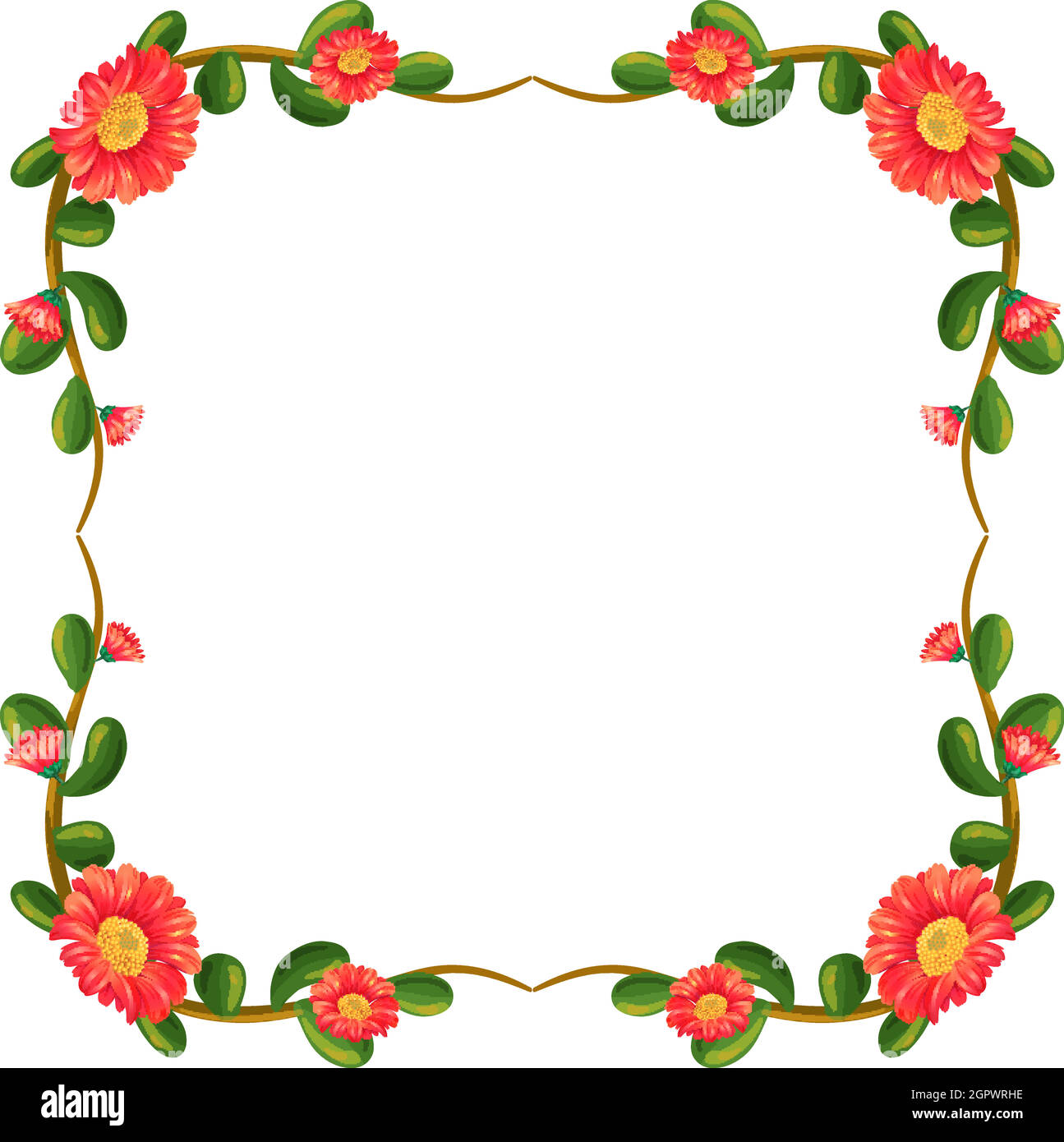 A floral border with orange flowers Stock Vector Image & Art Alamy