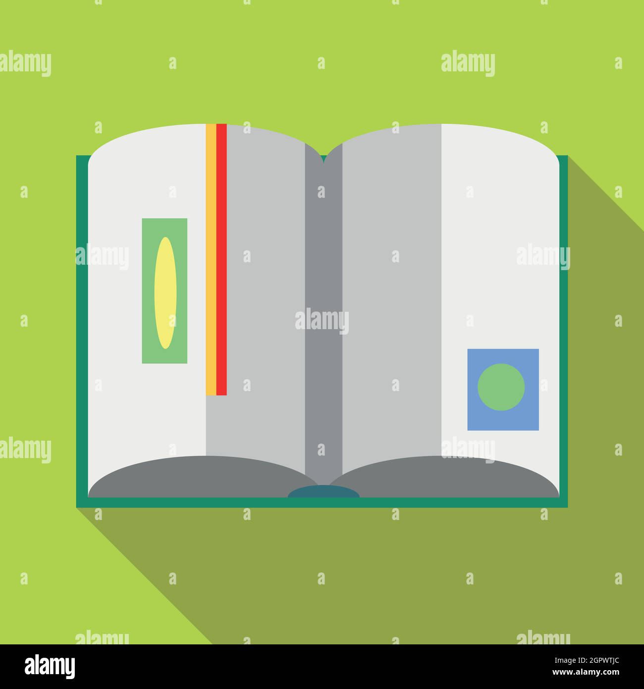 Open book with red bookmark icon, flat style Stock Vector Image & Art ...