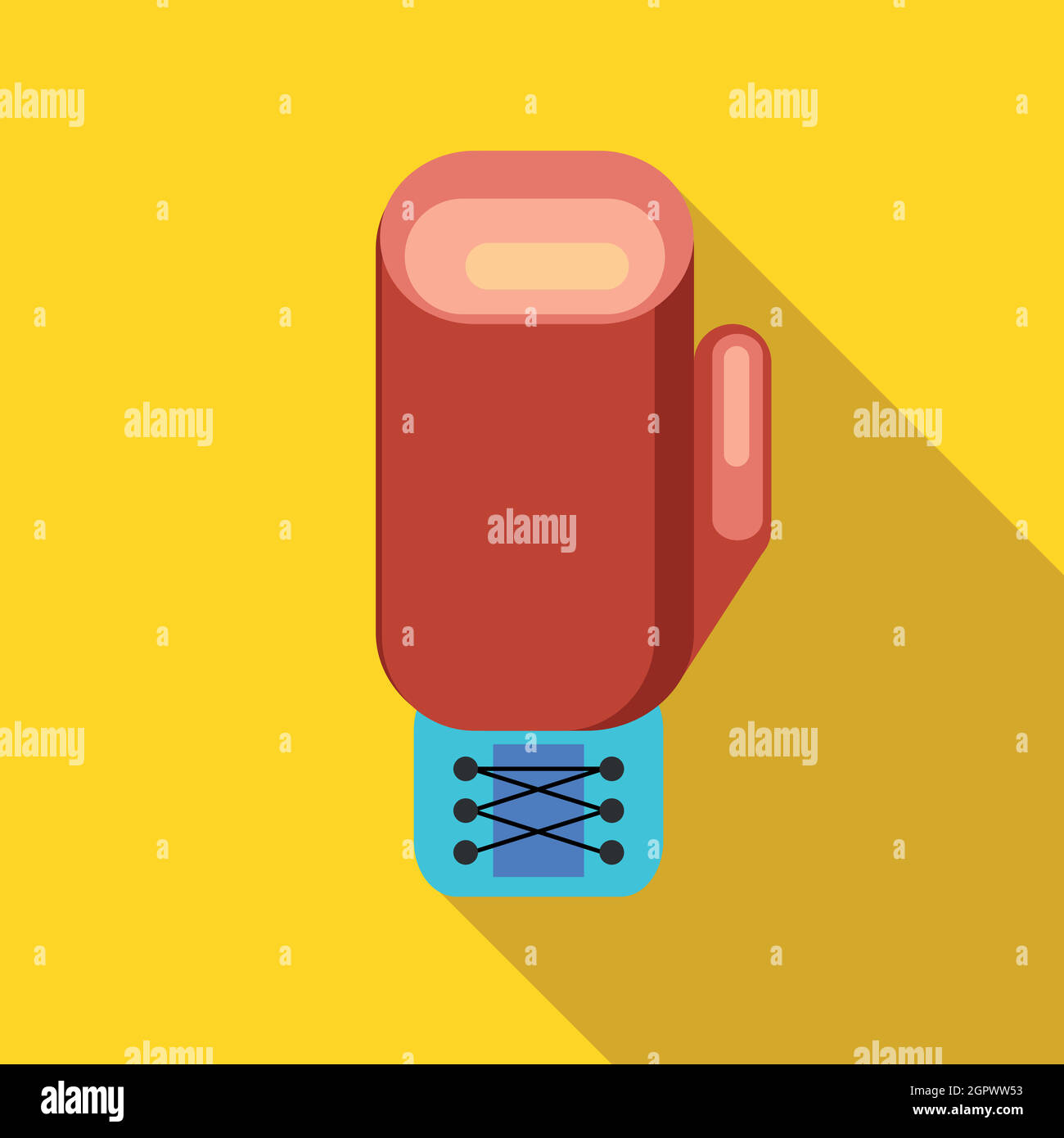 Boxing gloves icon, flat style Stock Vector