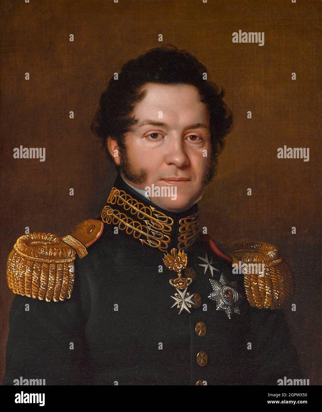 Portrait of Jean-No&#xe9;-Godefroy de Polier-Vernand (1782-1833) , 1823. Private Collection. Stock Photo