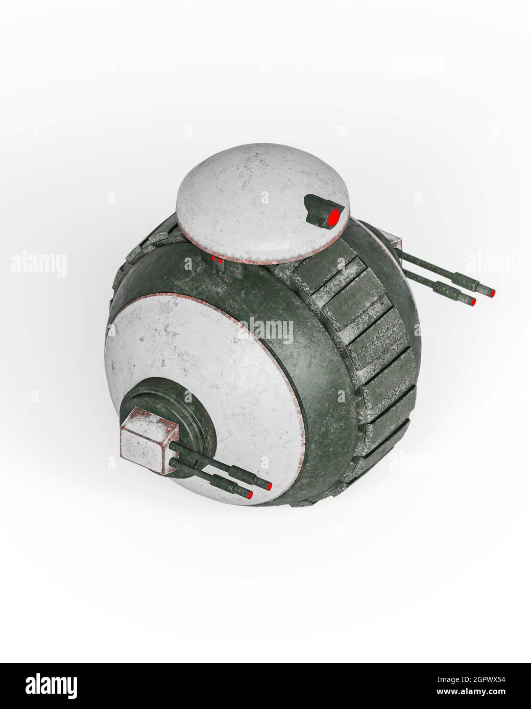 robot ball in white background isometric view, 3d illustration Stock ...