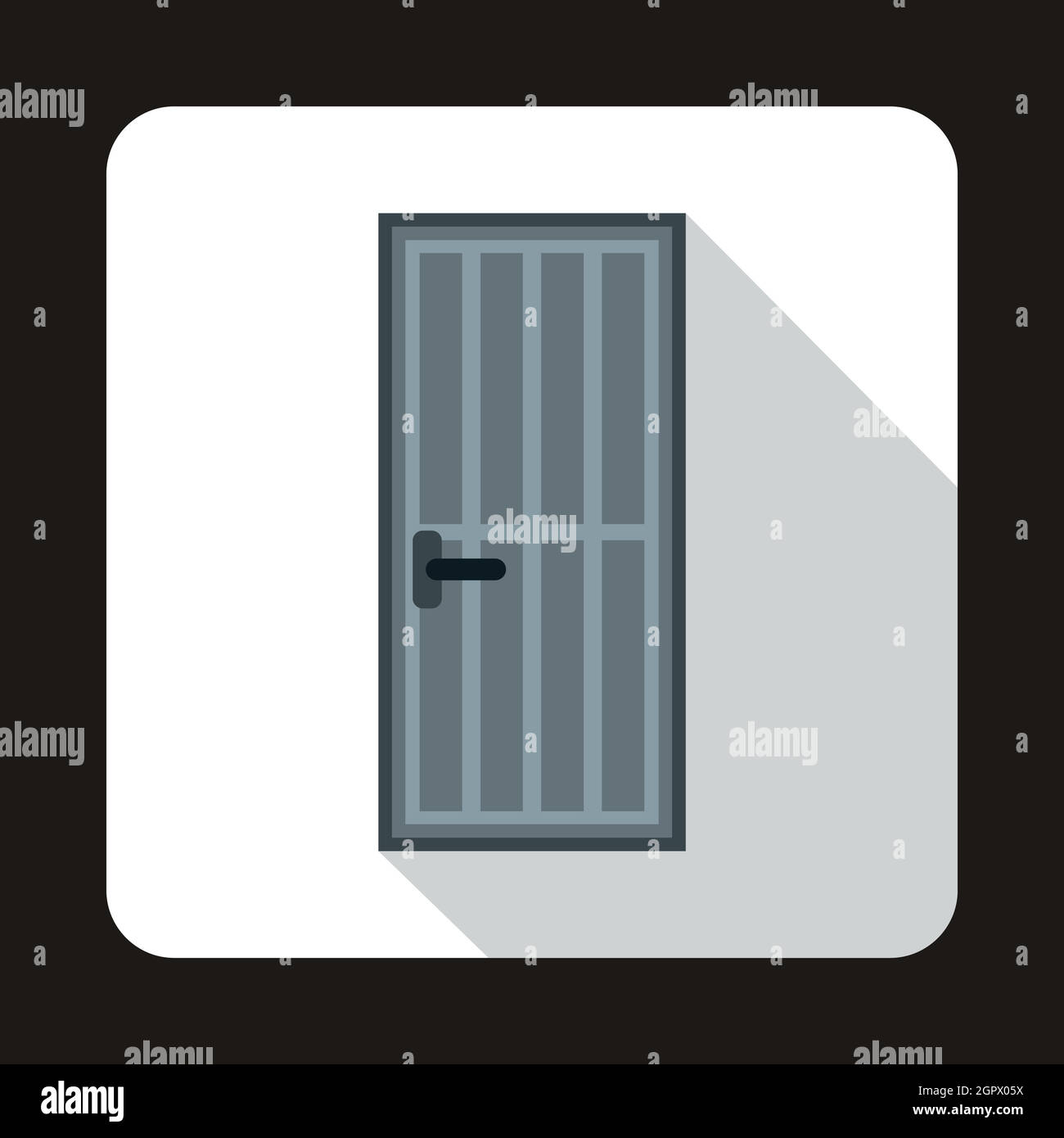 Grey steel door icon, flat style Stock Vector Image & Art Alamy