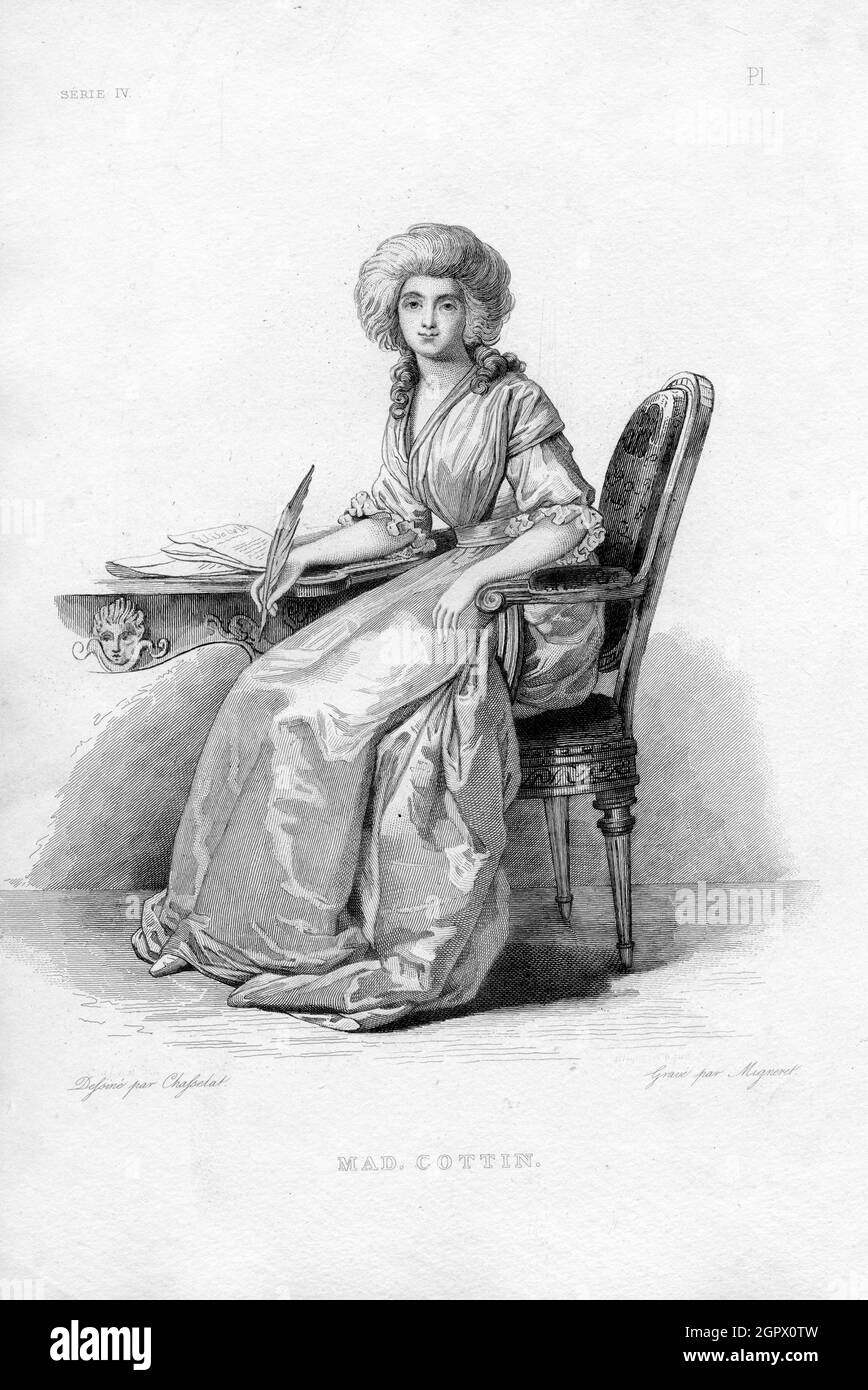 Portrait of Sophie Cottin (1770-1807). Private Collection. Stock Photo