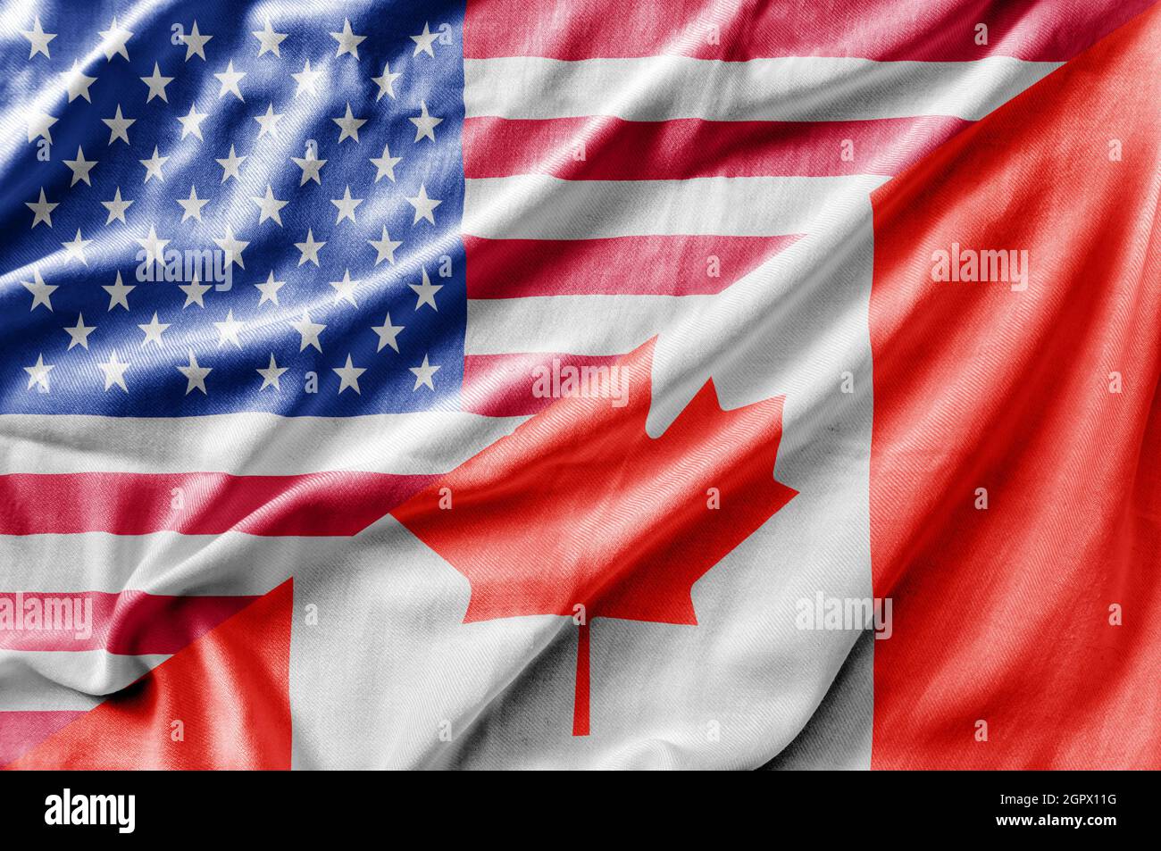 Mixed USA and Canada flag, three dimensional render Stock Photo - Alamy
