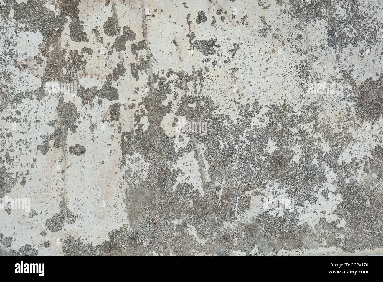 black and white photography backdrop, empty full frame background, broken and old concrete wall surface texture, top down view Stock Photo