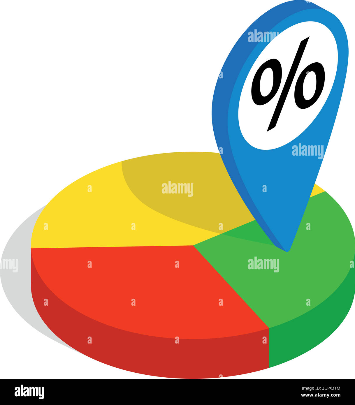 Pie chart icon, isometric 3d style Stock Vector Image & Art - Alamy
