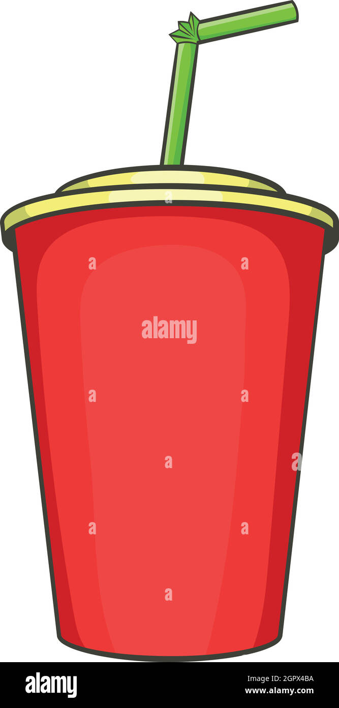 Plastic Cup Straw Icon Cartoon Stock Vector Images Alamy