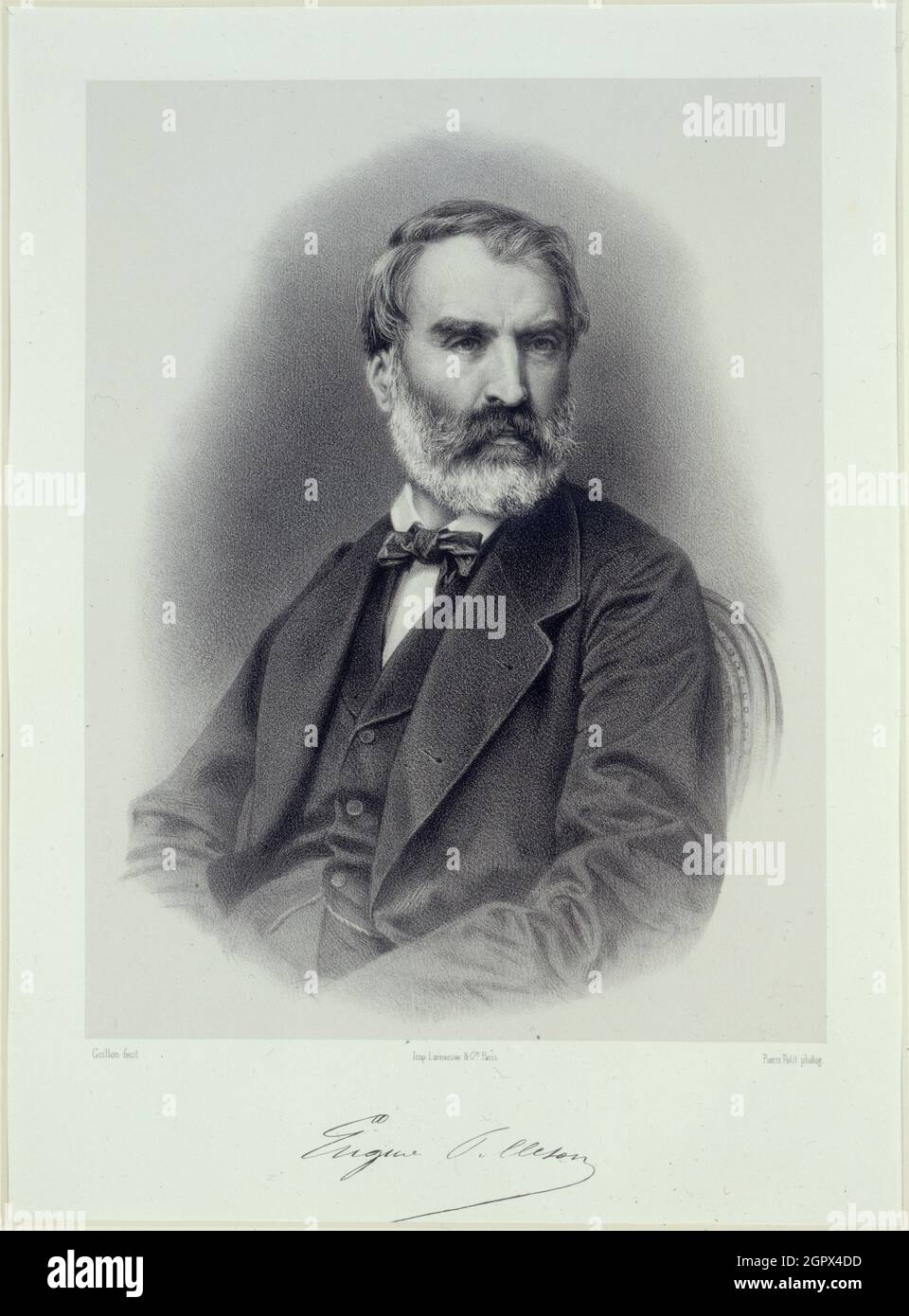 Portrait of the writer Eug&#xe8;ne Pelletan (1813-1884). Private Collection. Stock Photo