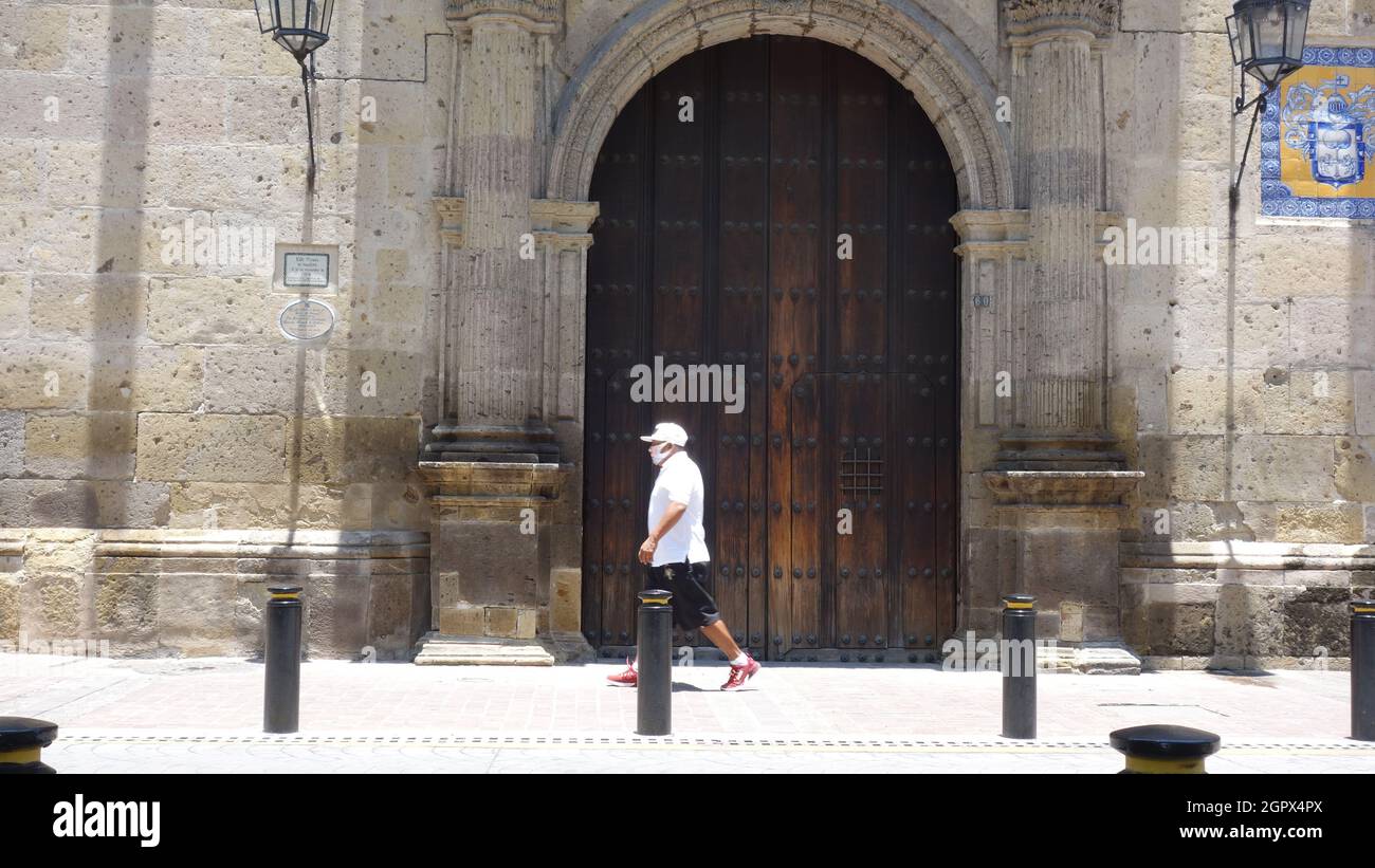Museo Regional de Guadalajara closed doors during pandemic, summer 2021. Stock Photo