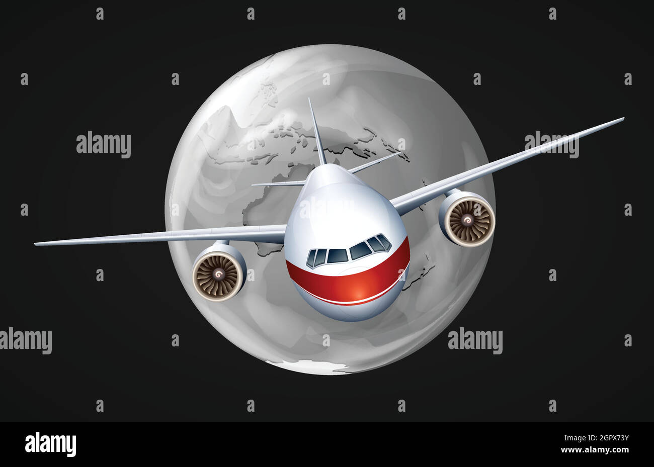 An airplane travelling around the globe Stock Vector Image & Art - Alamy